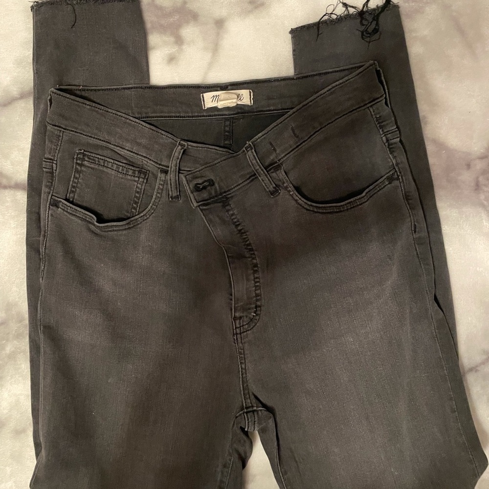 Madewell grey high-rise skinny jeans